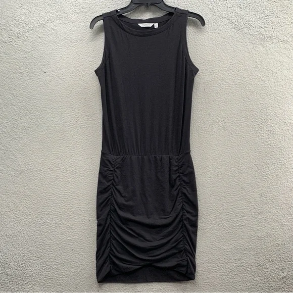 Athleta Westwood Bodycon Dress Black Tiered Waist Ruched Soft Stretch Size XS - Picture 1 of 16